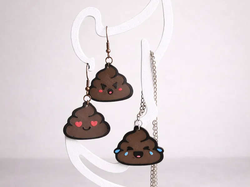 Boucle d'oreille caca Kawaii