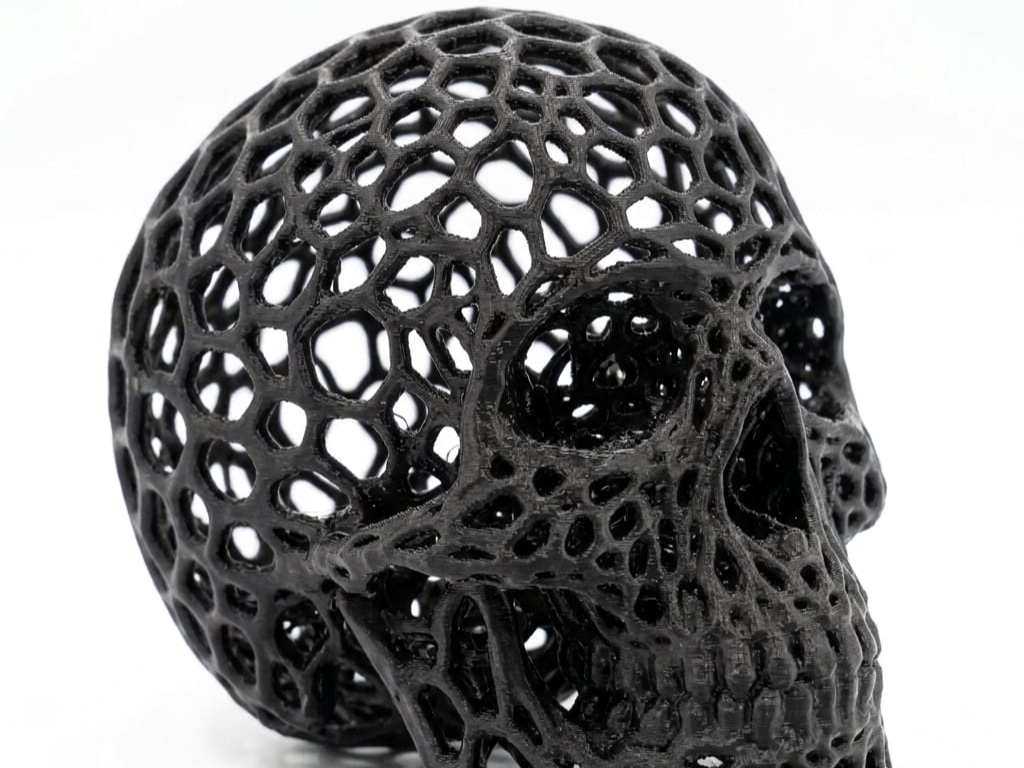 Aquarium Moss Skull - Voronoi Style Cave