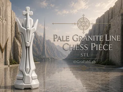 Pale Granite Line "King" - chess piece