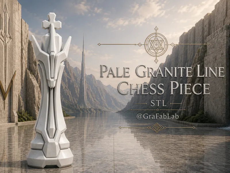 Pale Granite Line "King" - chess piece