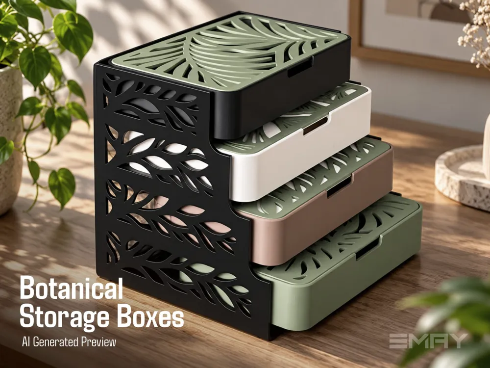 Botanical Storage Boxes – Organizer System - Free 3D Print Model ...