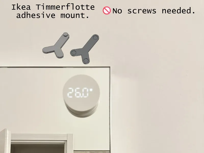 Adhesive Mount for Ikea Timmerflotte (No Screws)