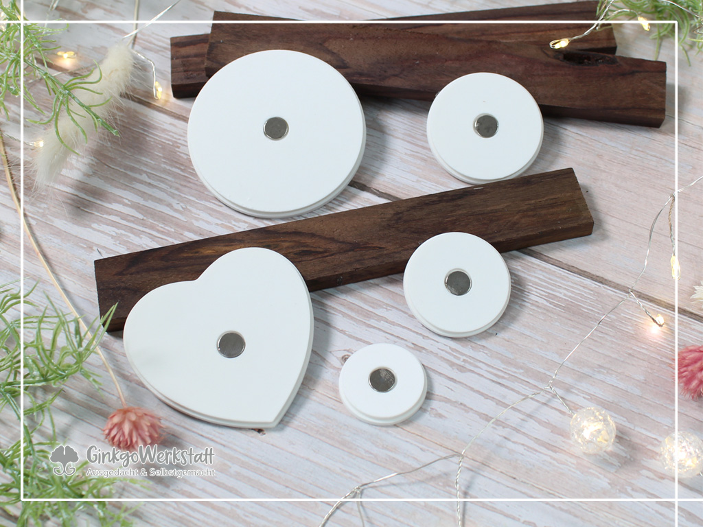 3D Buttons mit Magnetloch (25, 32, 38, 59 & Herz)
