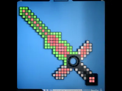 Minecraft The Last Sword Knock-in Fun Little Beans Shuriken Spiral Sword Ultra-high Restoration