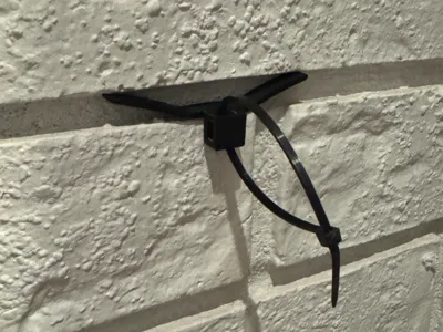No drill brick mounting for cable ties