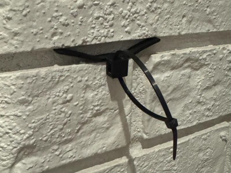 No drill brick mounting for cable ties