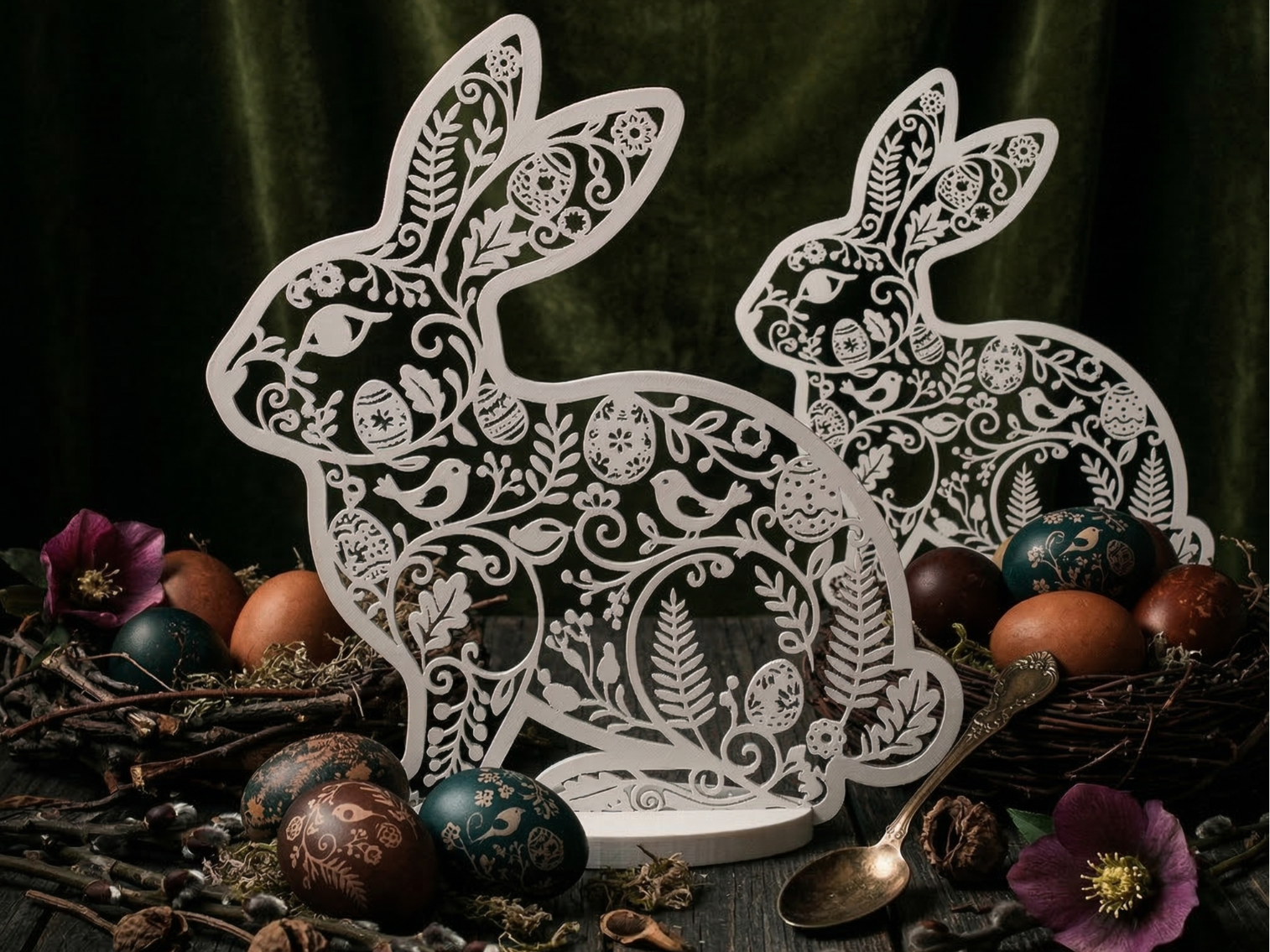 Elegant Openwork Easter Bunny  Standing Decoration