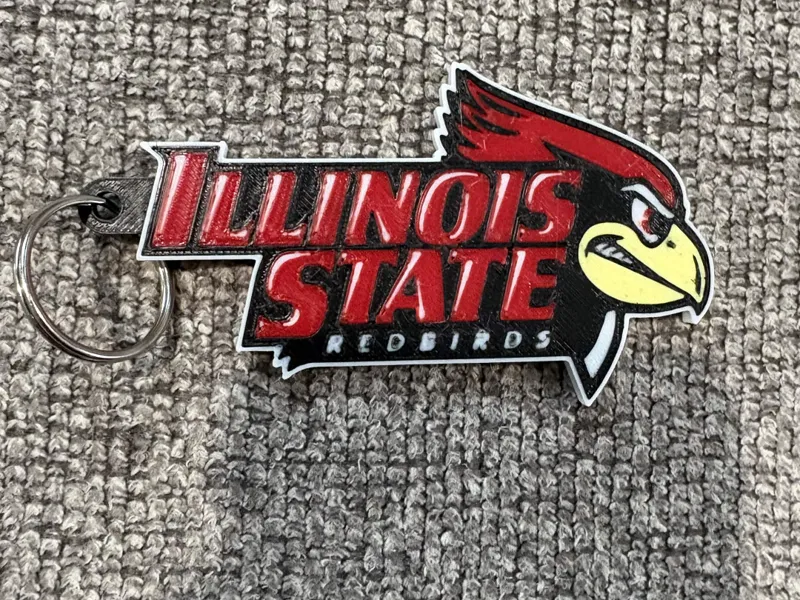 Illinois State Red Birds Keychain