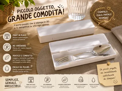 Travel Cutlery Holder, Print in Place