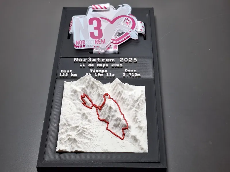 medallero personalizado con relieve o ruta