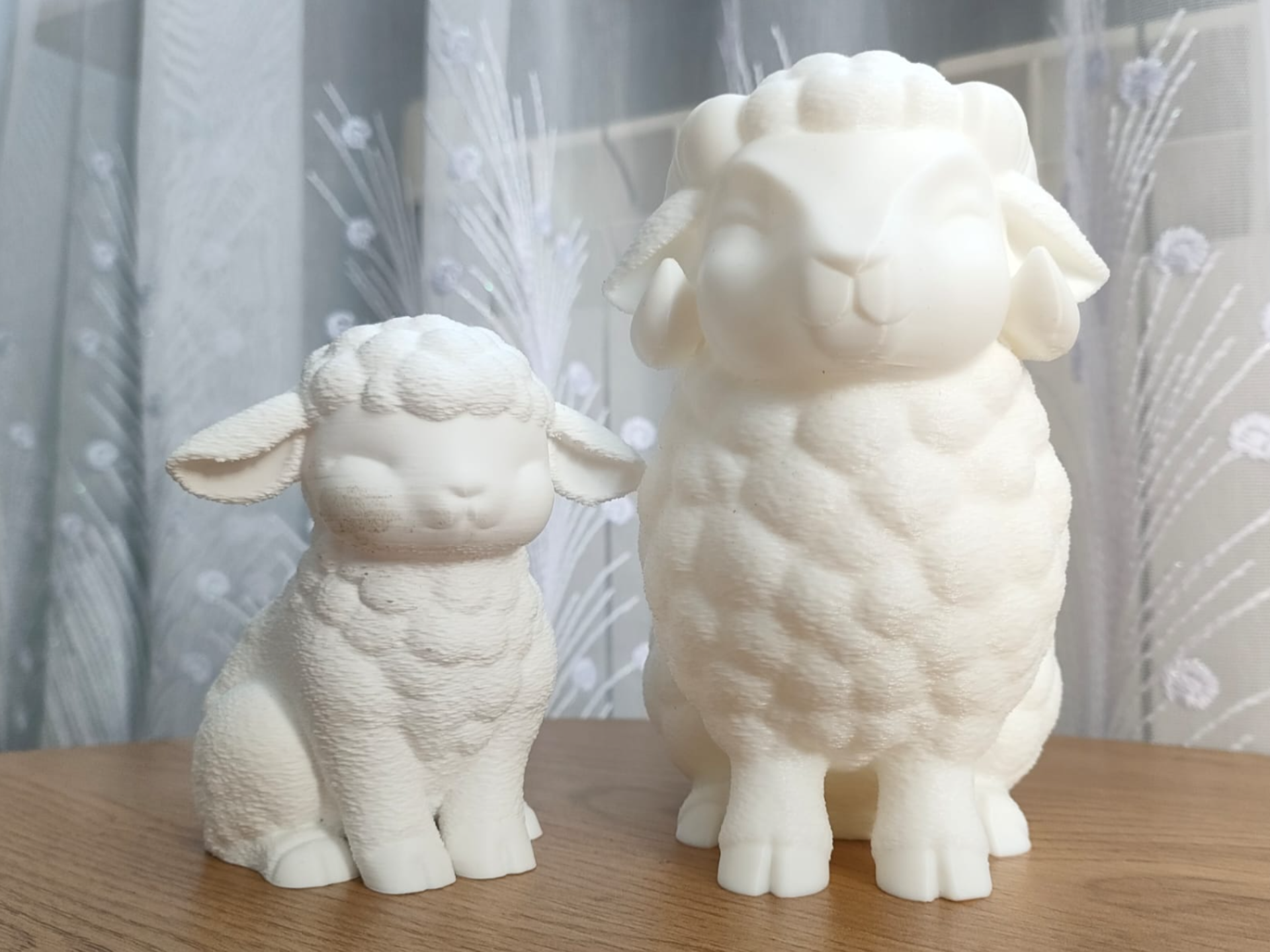 Fuzzy Lambs- Home Decor Figurine