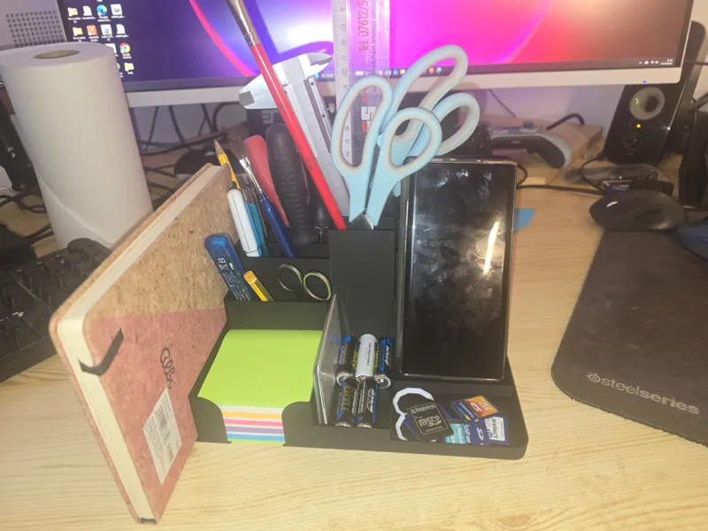 Office Desk Organizer with Integrated Phone Holder