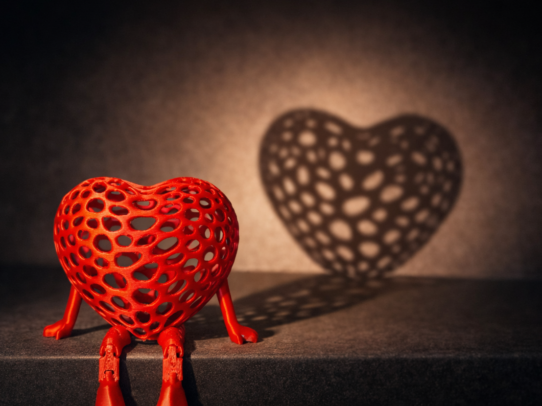 Articulated Heart Voronoi–Be My Valentine 3D Print