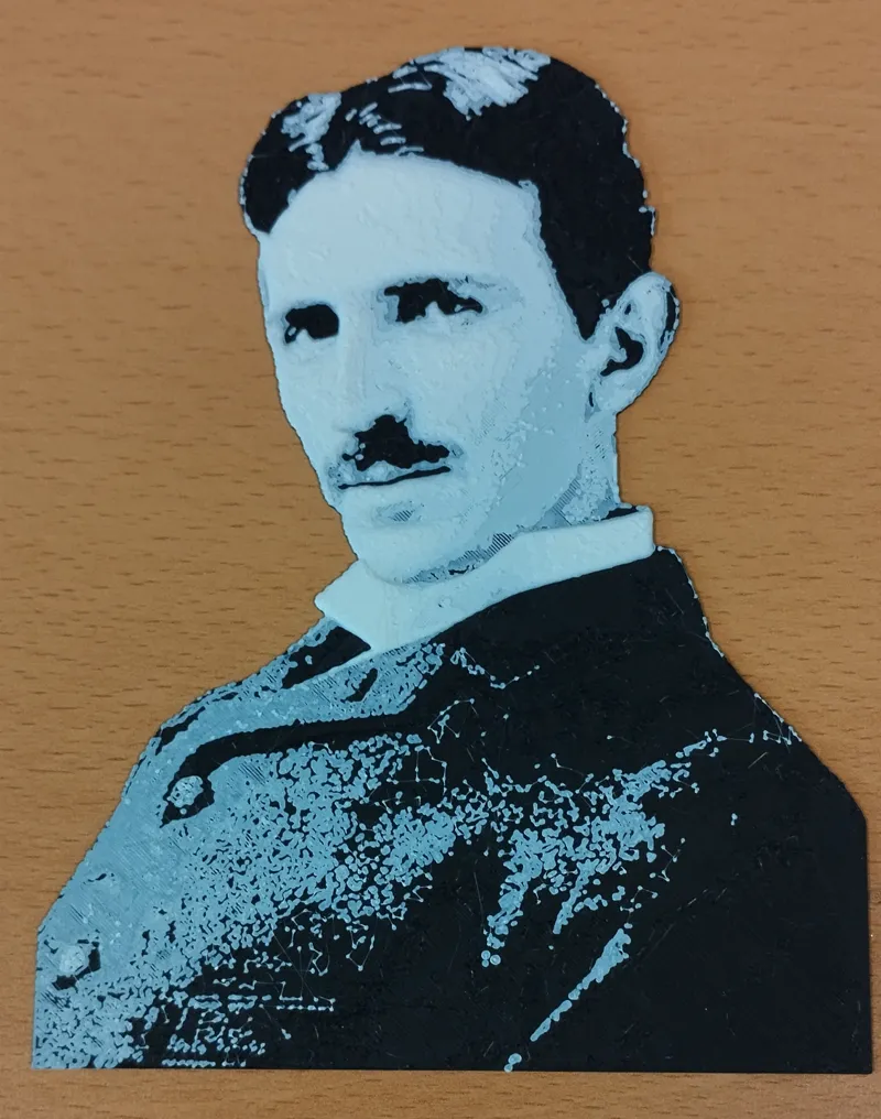 Nikola Tesla portrait Hueforge