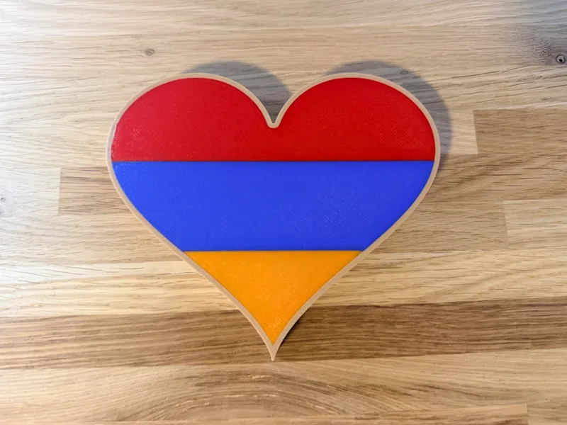Armenia Flag Heart – Armenian Tricolor Decor
