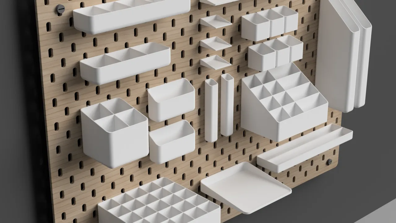 IKEA SKADIS Add-Ons: Parametric Bins and Shelves view 2