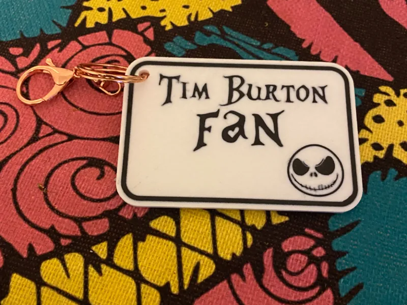 Big Tim Burton Fan Keyring charm
