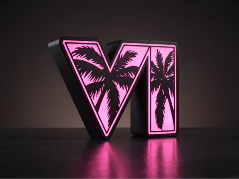 Accesorio de iluminación decorativa: CONTENT CREATORS GTA VI NEON — referencia de MakerWorld
