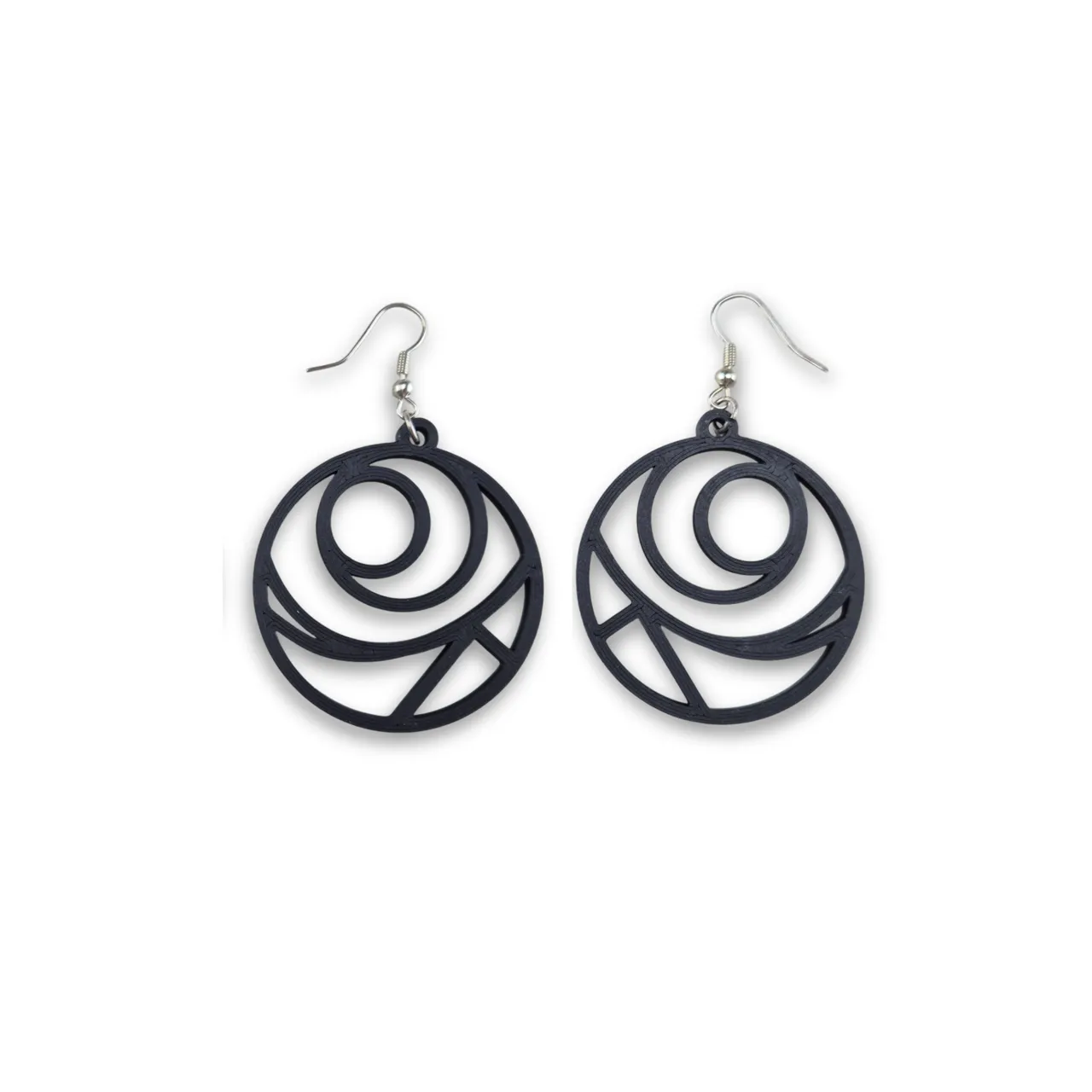 Round Geometric Earrings – Modern Style view 2