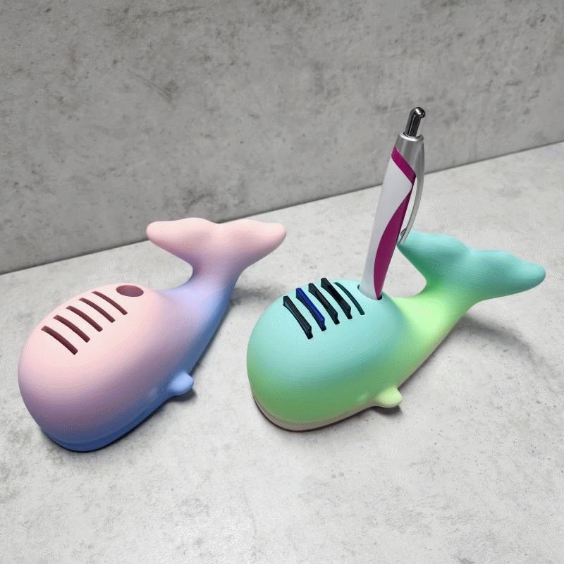 Cute whale organizer for SD cards and pen 