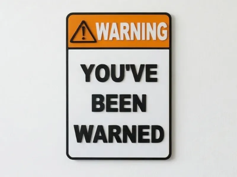 Warning Sign: "YOU'VE BEEN WARNED"