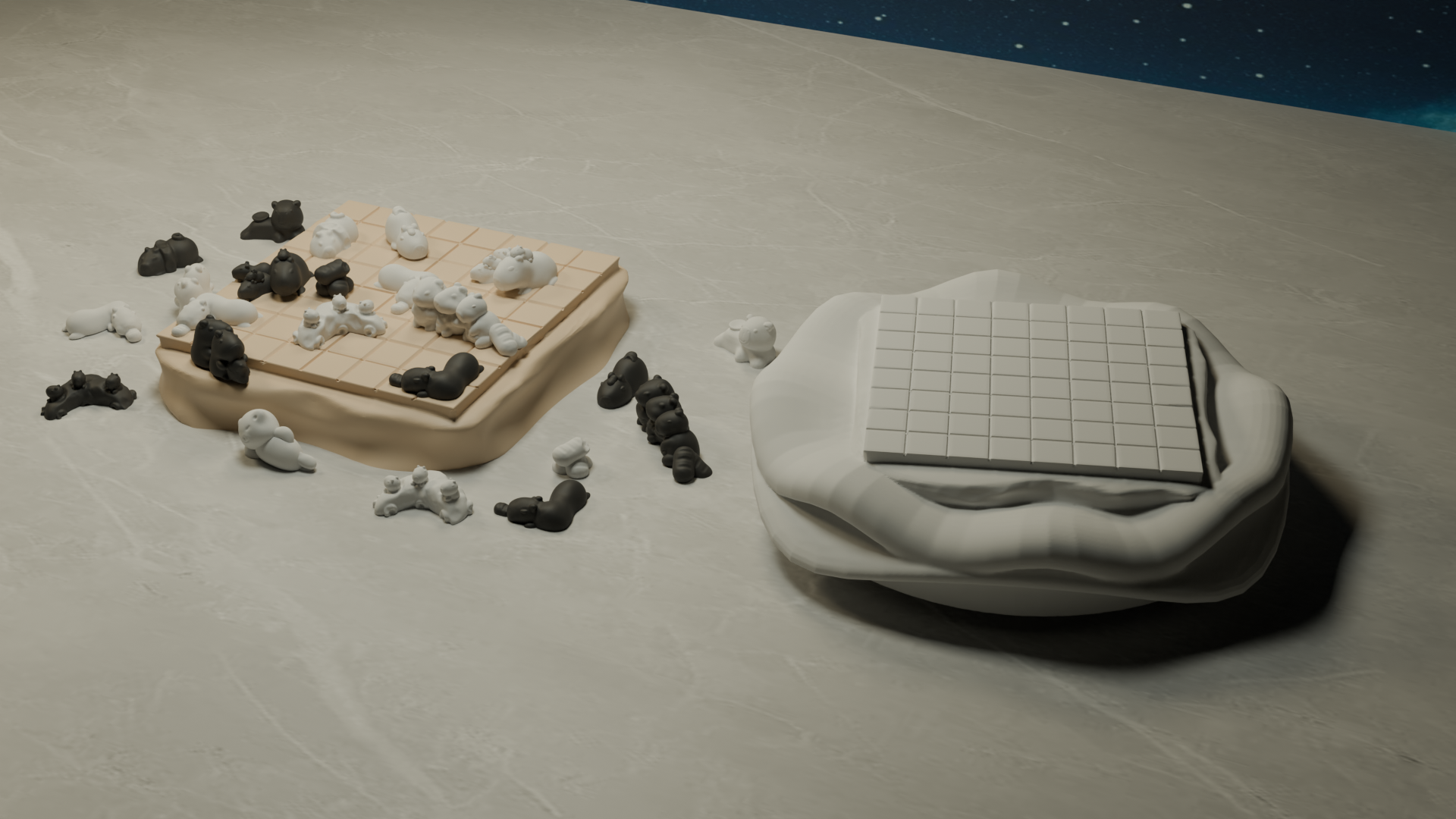 Miniatura 3 do modelo 3D 卡皮巴拉猫咪棋