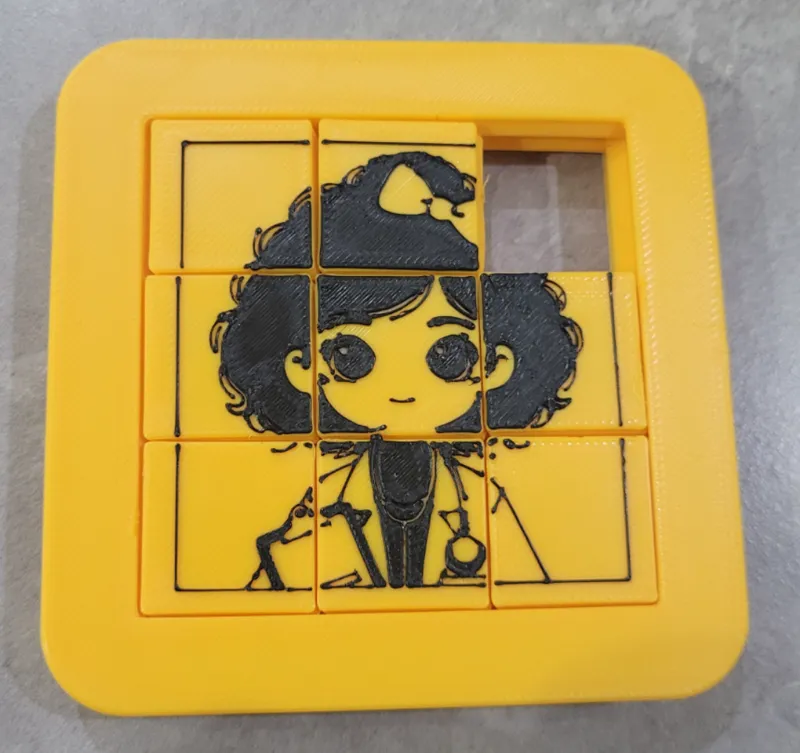 Sliding puzzle with cute girl image