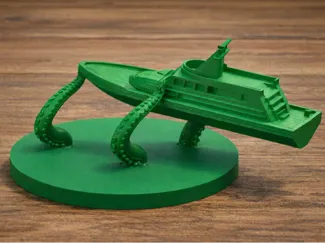 Ship with a kraken stand