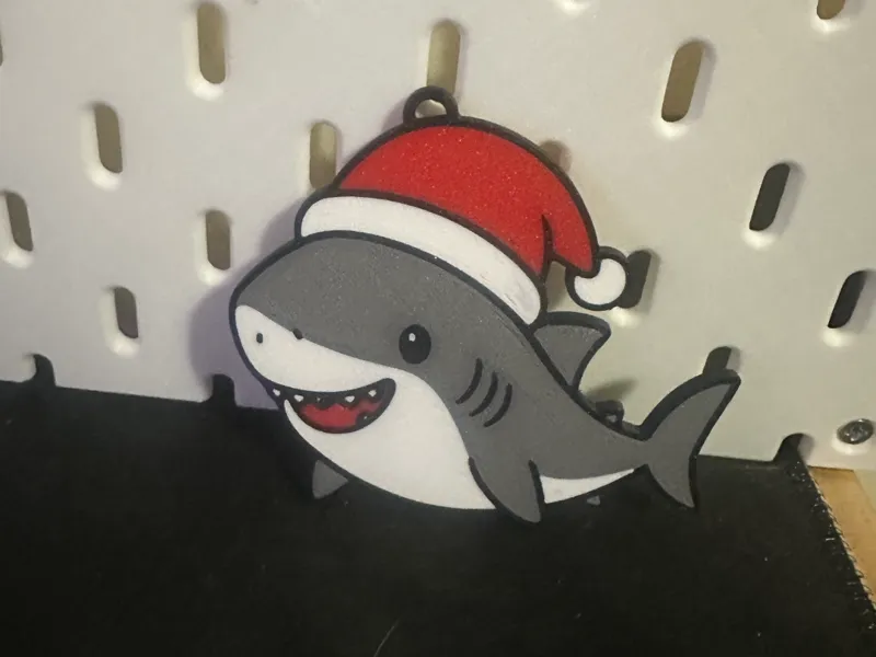 Cute Great White Shark Christmas Ornament