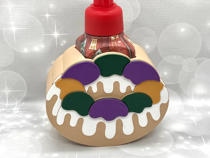 Mardi Gras King Cake Large BBW Soap Bottle Holder