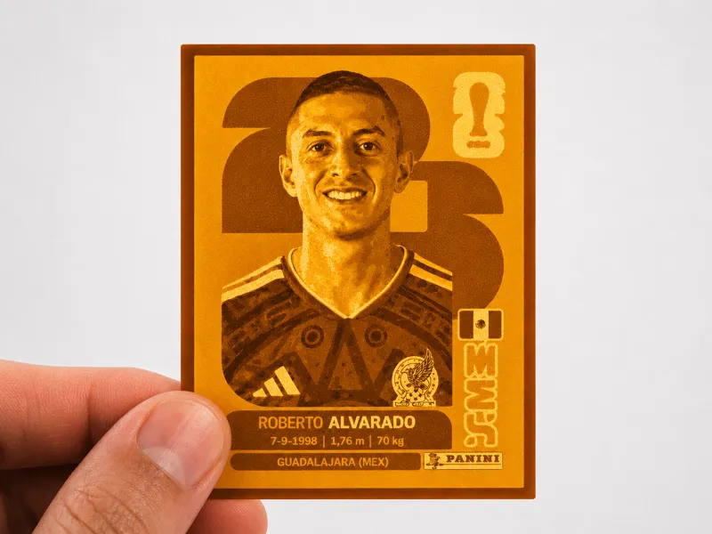 Figurita 3D de Roberto Alvarado (Album Panini 2026