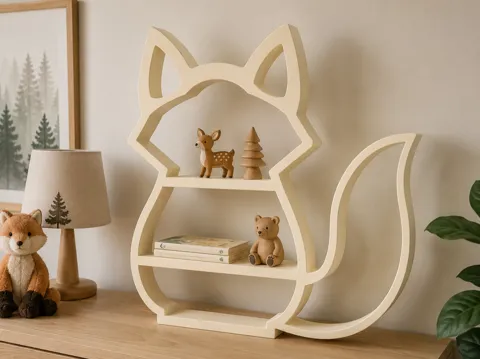 Estante o repisa: Cute Fox Kids Shelf – Tabletop or Wall Mounted — referencia de MakerWorld