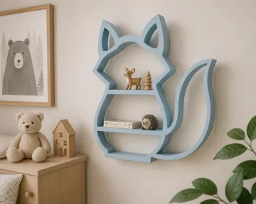 Estante o repisa: Cute Fox Kids Shelf – Tabletop or Wall Mounted — vista de referencia 3