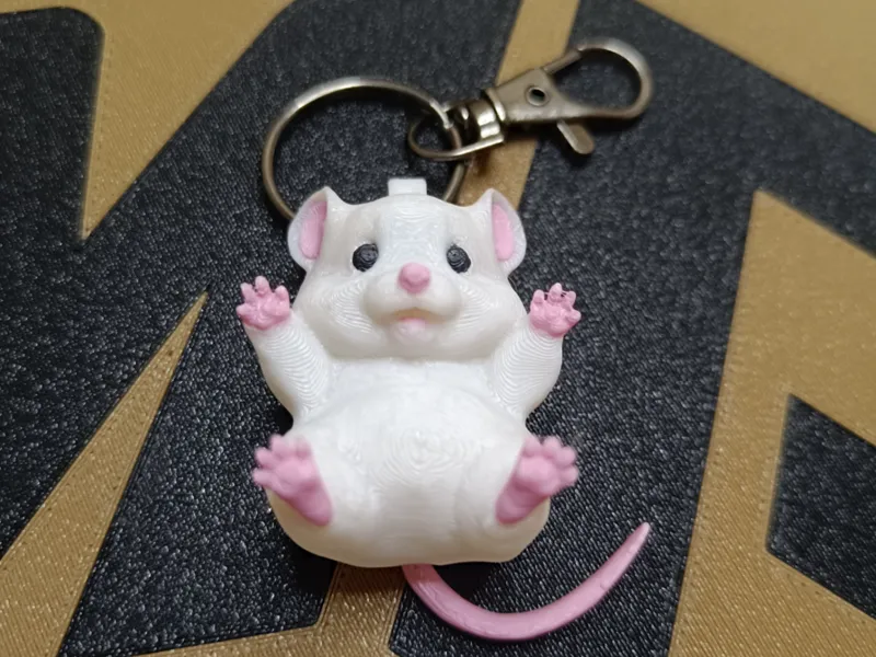 Cute White Mouse Keychain
