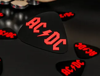AC/DC Guitar pick 3D logo
