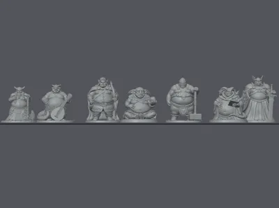 The Heavy Heroes – Fatty DND Minis (28mm Scale)