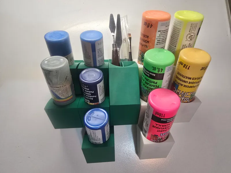 2oz and 4oz Wall Paint Tub Organizer w/Tool Holder