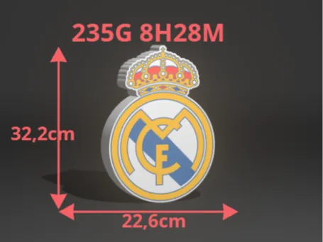 REAL MADRID BIG LOGO LEDBOX WALLART ROOM DECOR