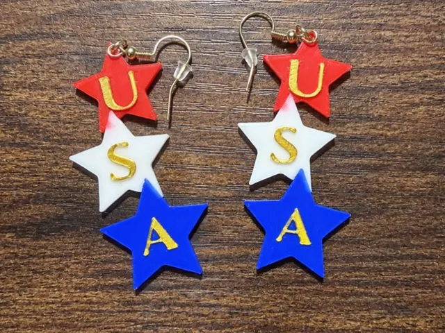 USA Star Earrings