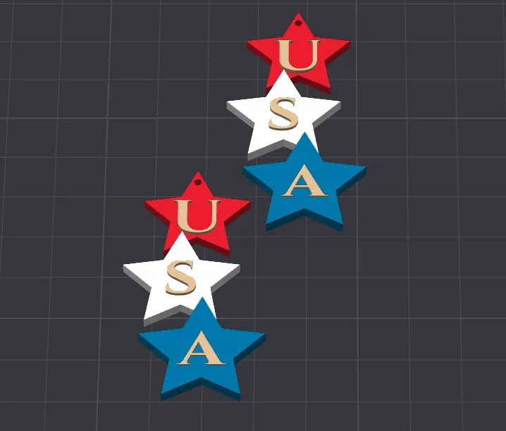 USA Star Earrings view 2