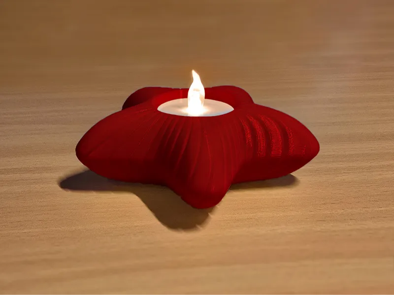 Star-shaped tealight candle holder