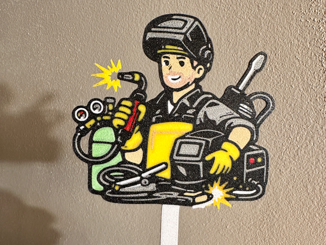 Welder Cake Topper  Birthday Decoration 