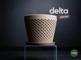 Minimalist Delta Planter with Patterned Elevated Drip Plate