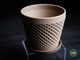 Minimalist Delta Planter with Patterned Elevated Drip Plate