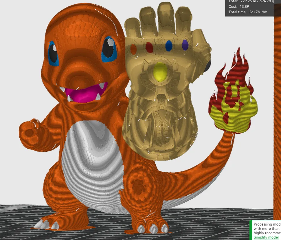 Charmander with Infinity Gauntlet - Public Domain view 3