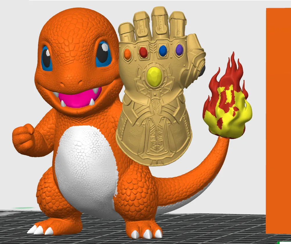 Charmander with Infinity Gauntlet - Public Domain view 4