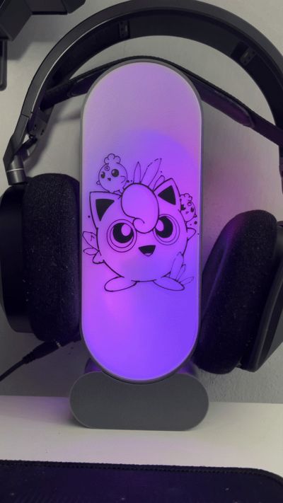 JIGGLYPUFF - HEADPHONE STAND LIGHTBOX by P3D Design - MakerWorld