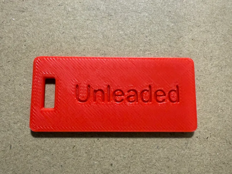 Unleaded Fuel Label