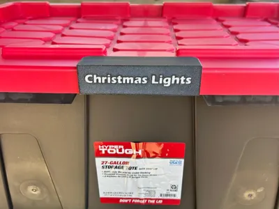 Walmart Hypertough 27 Gallon Storage tote Label