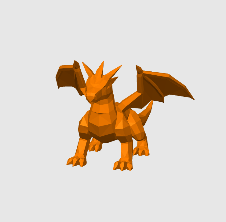 Miniatura 1 do modelo 3D Low Poly Dragon